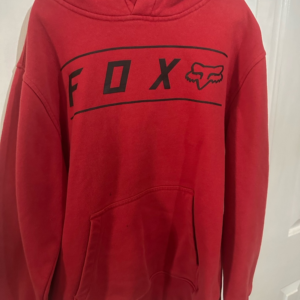 Fox Red Crew Neck Sweater with Bold Branding